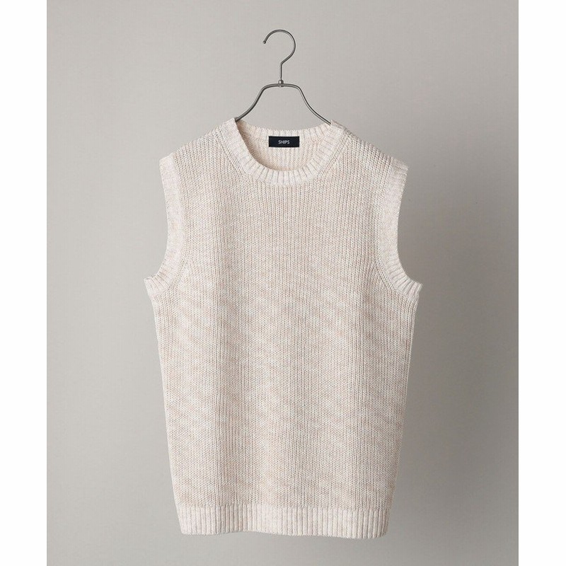 Ships 7ゲージ リネン コットン ミックスヤーン ニットベスト メンズ グレー 通販 Lineポイント最大get Lineショッピング