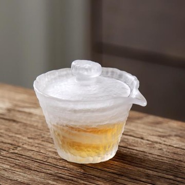 加厚琉璃蓋碗茶杯功夫茶具防燙家用玻璃泡茶碗茶壺大號公道杯套裝