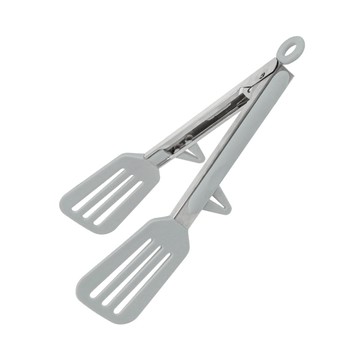 不沾桌矽膠食物夾鏟(灰色/米白) 米白