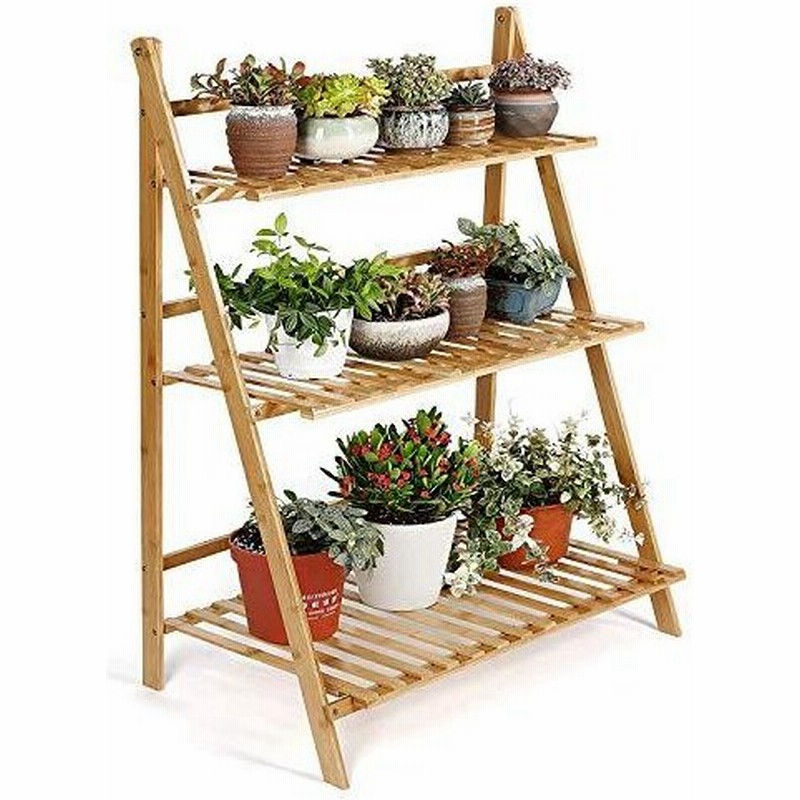 ガーデンラック 3段 フラワースタンド 天然竹製 フラワーラック 幅70cm 多肉植物 棚 盆栽棚 植物棚 ベランダ 整 通販 Lineポイント最大0 5 Get Lineショッピング