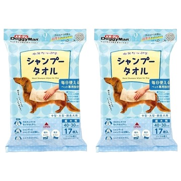 DoggyMan 多格漫 犬用乾洗澡濕巾  17張  2包