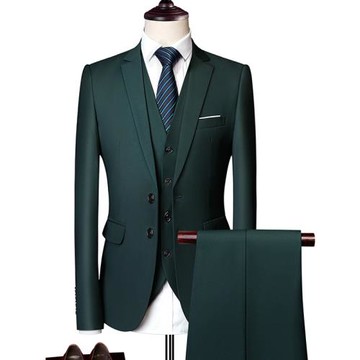 (免運)夏季商務休閑西服套裝男士三件套薄款免燙修身西裝男加大碼外套潮