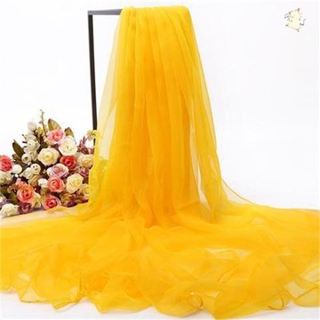 春夏季純色冰絲大雪紡絲巾女長款紗巾百搭圍巾防曬披肩旅游沙灘巾