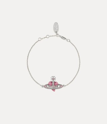 Vivienne Westwood New Diamante Heart Bracelet Silvervintage-rose-crystal-light-rose-enamel Brass Women