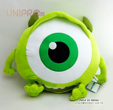 【UNIPRO】怪獸大學 大眼仔 Q版 抱枕 靠枕 午安枕 娃娃 玩偶 Mike Wazowski 迪士尼正版授權