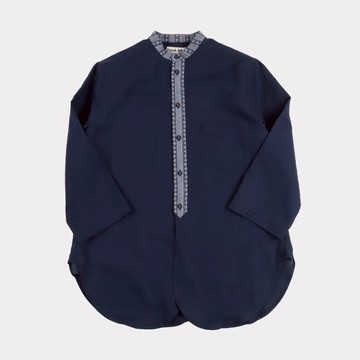 德國Frank Leder復古亞麻面料奧地利風領短袖襯衫