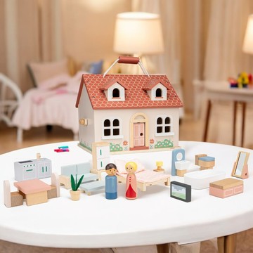 荷蘭New Classic Toys 夢幻女孩雙層木製娃娃屋-10735