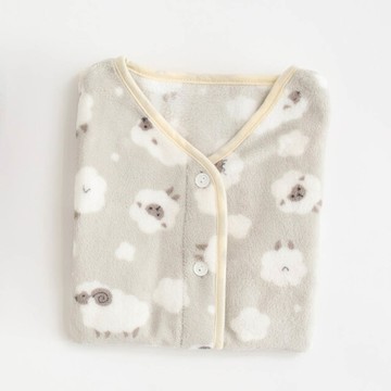 日本 AUBE - 毛茸茸長版保暖背心(兒童)-綿羊-灰