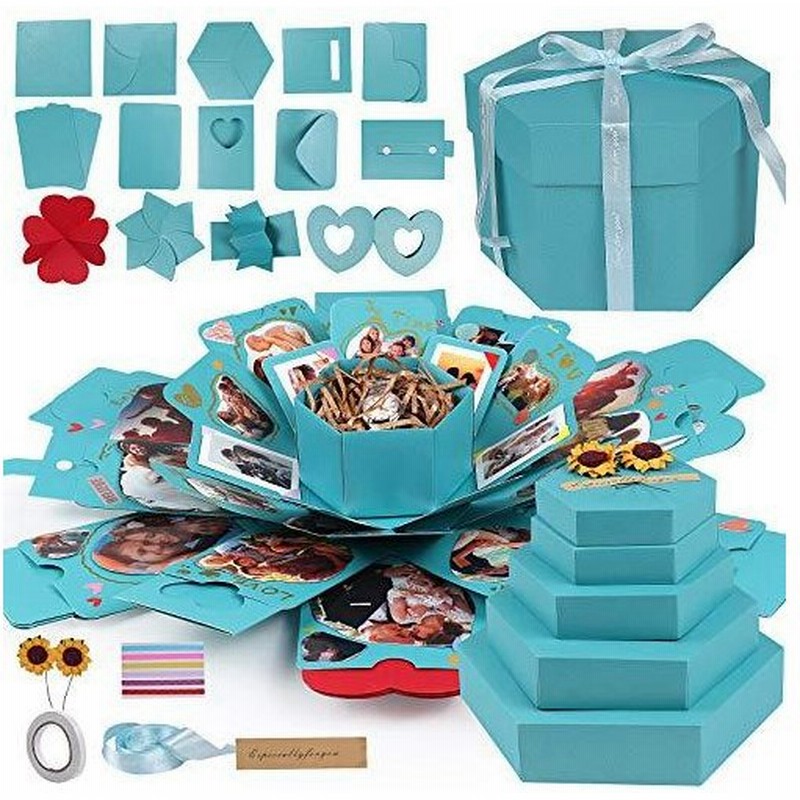 サプライズボックス かわいいブルーボックス クリスマスギフト 爆発ボックス Diy手作りボックス 通販 Lineポイント最大get Lineショッピング