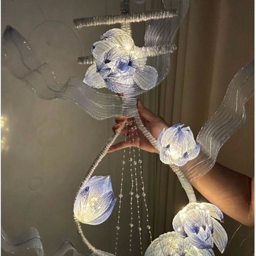 【小悅居】【美黎】琵琶造型奶藍懸浮蓮花燈手工材料包古風造型拍照氛圍網紅同款、熱門單品 人氣好物