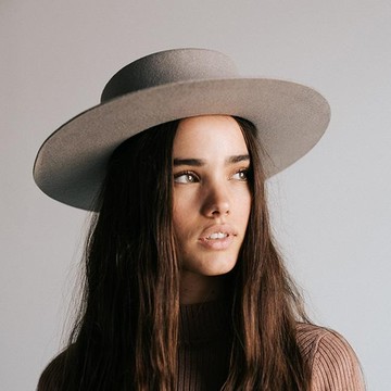 美國 Gigi Pip 英倫女伶 平頂羊毛紳士帽 灰 - 59