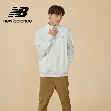 【New Balance】 NB 半開襟拉鍊長袖上衣_男性_淺灰色_MT43501AHH