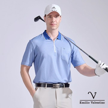 Emilio Valentino 范倫鐵諾 男短袖POLO衫印花吸排 彈力抗UV  (20-5V3836)