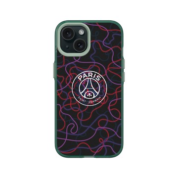 iPhone 15 Clear 憂墨綠 - PSG - Paris Saint-Germain Neon Logo