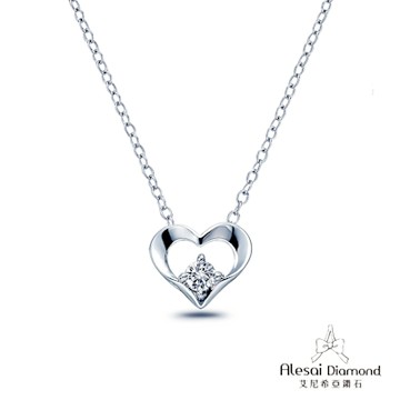 Alesai 艾尼希亞鑽石 10分 D/VVS1 愛心鑽石項鍊 3EX車工 培育鑽石