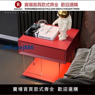 【公司貨 超低價】意式極簡烤漆懸浮床頭柜簡約現代設計師床邊抽屜柜創意床頭置物