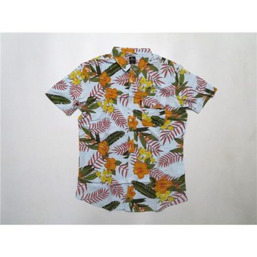 澳洲街潮牌沖浪沙灘大花款垂感軟料薄款夏季短袖度假襯衣男士襯衫