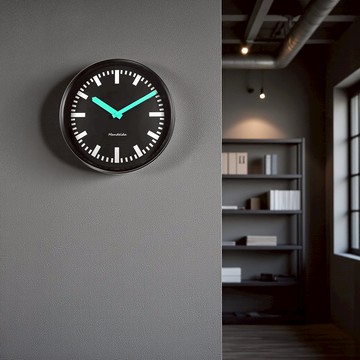 13吋 居家擺飾 簡約文青 客廳臥室 工業復古風 金屬外框 靜音圓掛鐘 - 黑色 ＃832M-BF121
