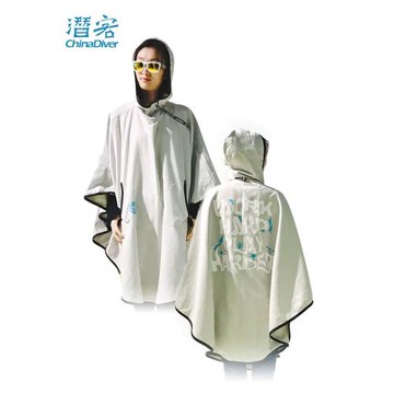 Seaplay 游泳防風斗篷時尚拉風速干潛水保溫裕袍印花沖浪防寒換衣