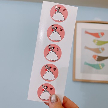 婚禮 貼紙 圓形貼紙 喜帖貼紙 3公分 少量訂購區 30枚