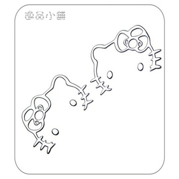 【逸品汽車百貨】車用卡通貓 後視鏡貼紙 一對裝