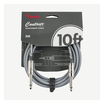 Fender Contour Series Instrument Cable 10 ft 印加銀 Inca Silver 雙直頭 吉他貝斯導線