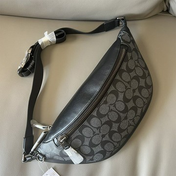 胸包 單肩包 防水包 腰包 2024奧萊新款Warren 33男士胸包歐美復古經典老花滿印拉鏈腰包