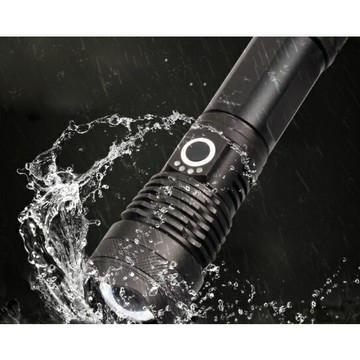 強光手電筒 強光電量顯示 LED遠射P70伸縮變焦夜釣USB充電強光手電筒