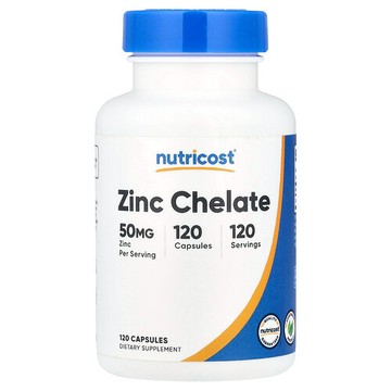 Nutricost, 鋅螯合物，50 毫克，120 粒膠囊