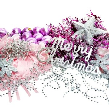 MODACore 摩達客 聖誕裝飾 銀紫色 90cm聖誕樹適用 聖誕樹掛飾  90cm樹適用  1組