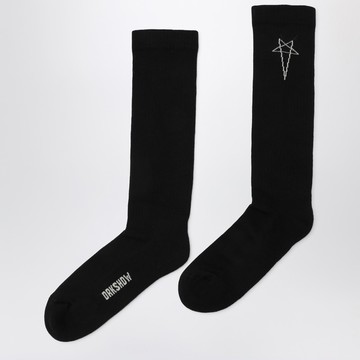 Black cotton socks with logo