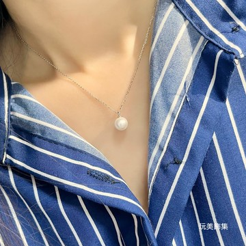 玩美飾集｜925純銀 單顆珍珠純銀項鍊 小珍珠 基本款 簡約 飾品 純銀鍊 禮物 VN0181