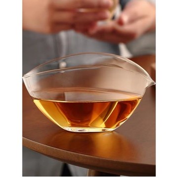 玻璃公杯創意日式公道杯扁舟茶海分茶器加厚高硼硅透明勻杯配件