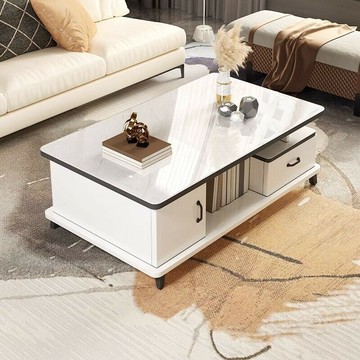 免運 茶幾 茶幾桌 輕奢簡約茶幾 客廳茶幾 客廳桌 茶幾客廳家用輕奢簡約現代小戶型辦公室茶臺歐式鋼化玻璃茶幾桌子