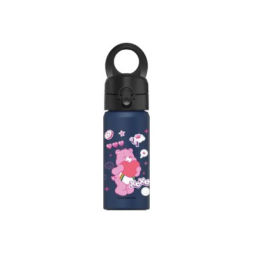 磁吸水壺 AquaStand 不鏽鋼 480cc - 無吸管 子夜藍 - Care Bears - 粉紅愛心