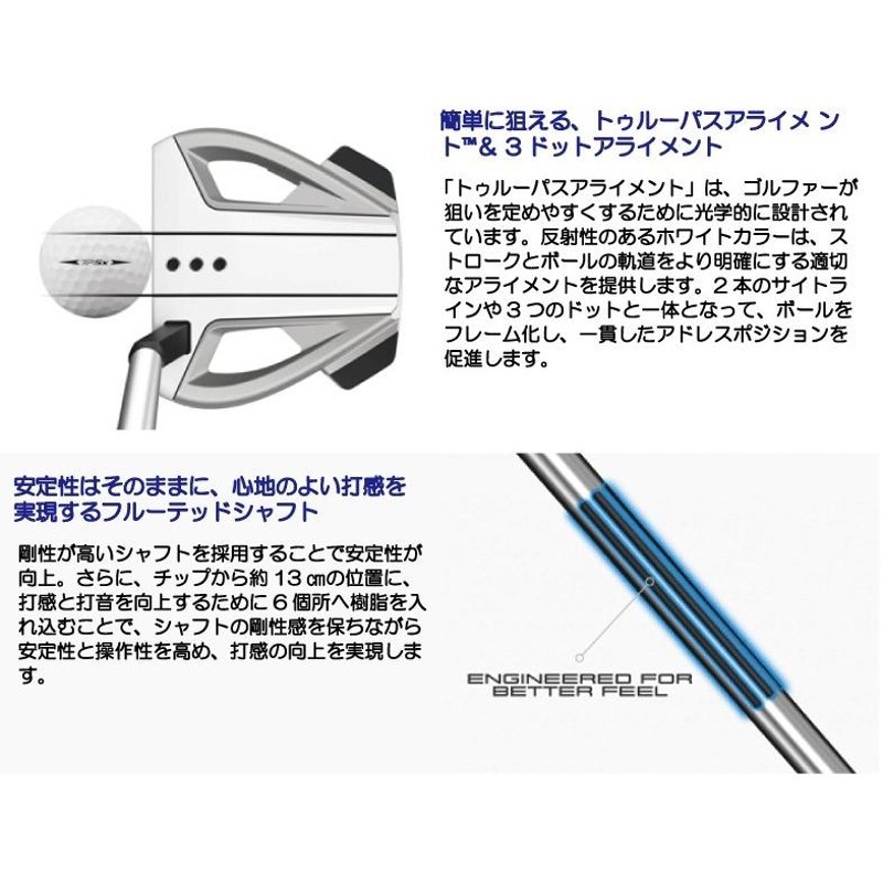 テーラーメイド スパイダー EX パター  プラチナム/ホワイト 34インチ Amazon.com : TaylorMade Spider EX Putter Left Hand Steel