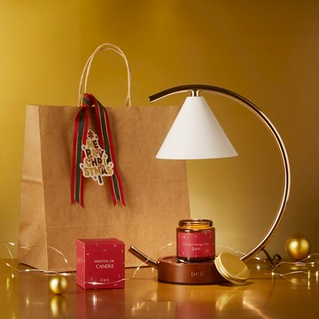 D&M 香氛蠟燭融蠟燈【贈聖誕禮物提袋及香氛蠟燭100g】 - 月沐黑