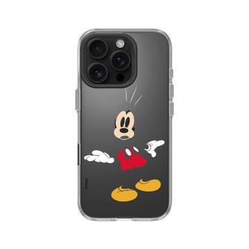 iPhone 16 Pro Clear Case（相機按鈕） 透明 - 迪士尼-米奇 Mickey - 黑標款-米奇只有彩色