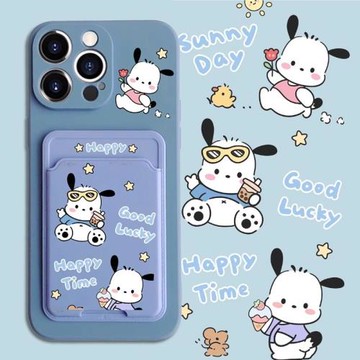 可愛帕恰狗適用三星s24ultra手機殼s25+s23fe磁吸卡包s22+s21fe插卡s20fe液態a55a15a25卡通a35a36a16防摔