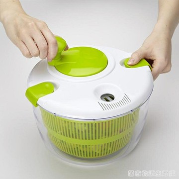 家用商沙拉蔬菜脫水器甩干機盆水果手動搖廚房甩水甩油籃洗菜神器 99購物節