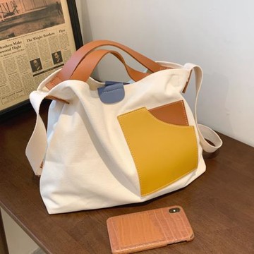 帆布大包包2025新款時尚女包斜挎包大容量百搭學生上課單肩托特包