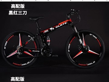 刀輪山地車自行車男女式學生成人變速26寸壹體輪折疊單車  DF  都市時尚