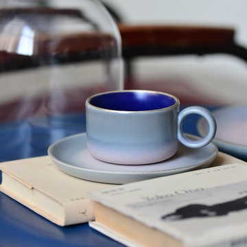 墨色&瓷泡泡cipop象上露娜北歐高級感手沖咖啡杯碟套裝陶瓷馬克杯