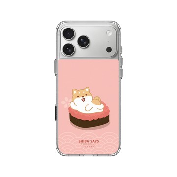 iPhone 17 Pro Max Clear Case（相機按鈕） 透明 - 柴語錄 Shiba Says - 廢柴鮭魚卵