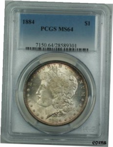 アンティークコイン コイン 金貨 銀貨 Morgan Silver Dollar Coin PCGS Rim Toned GF MS-64