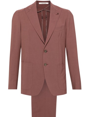 Tagliatore - single-breasted wool blend suit - men - Nylon/Elastane/Virgin Wool/Cupro - 48 - Red