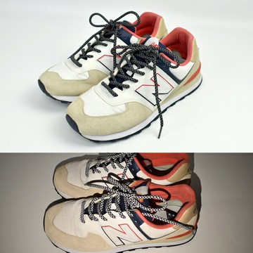 鞋帶 反光千鳥紋圓鞋帶-黑【NZG28】