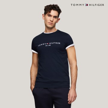 【Tommy Hilfiger】Core Tommy 標誌 T 恤_藍色
