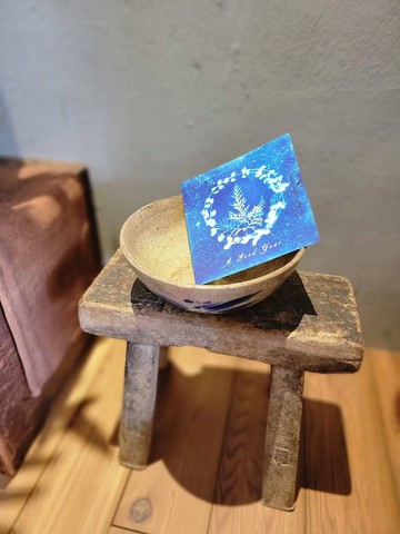 那一抹普魯士藍 藍曬窗花 明信片 good year