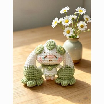 手作🌸手工毛線鉤針鉤織可愛王國綠絨十字玩偶掛件diy材料包手作鑰匙扣 玩偶毛線編織diy手做 手工藝解悶打發時間